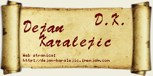 Dejan Karalejić vizit kartica